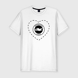 Футболка slim-fit Лого Brighton в сердечке, цвет: белый