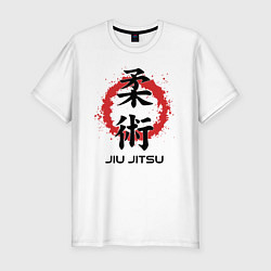 Футболка slim-fit Jiu jitsu red splashes logo, цвет: белый