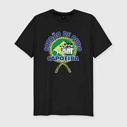 Футболка slim-fit Cordao de ouro Capoeira flag of Brazil, цвет: черный