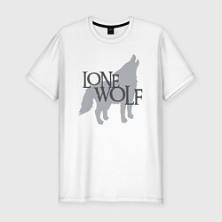 Футболка slim-fit LONE WOLF одинокий волк, цвет: белый
