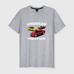 Футболка slim-fit Dodge American Muscle Car, цвет: меланж