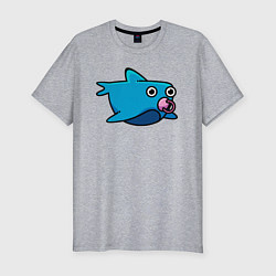 Футболка slim-fit Маленькая акула, цвет: меланж