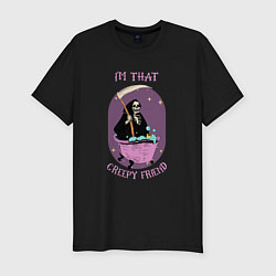 Футболка slim-fit Im that creepy friend, цвет: черный