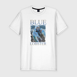 Футболка slim-fit Blue lobster meme, цвет: белый