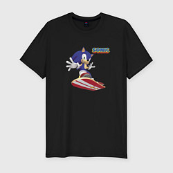 Футболка slim-fit Sonic - hedgehog - skateboarding, цвет: черный