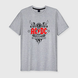 Футболка slim-fit ACDC Black Ice с молниями, цвет: меланж