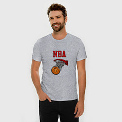 Футболка slim-fit Basketball - NBA logo, цвет: меланж — фото 2