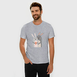 Футболка slim-fit Rabbits Love, цвет: меланж — фото 2