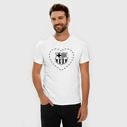 Футболка slim-fit Лого Barcelona в сердечке, цвет: белый — фото 2