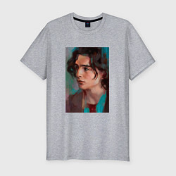 Футболка slim-fit Timothee Chalamet fan art, цвет: меланж