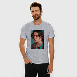 Футболка slim-fit Timothee Chalamet fan art, цвет: меланж — фото 2