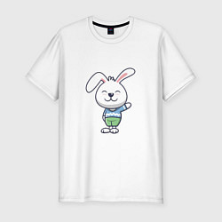 Футболка slim-fit Hello - Rabbit, цвет: белый