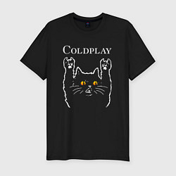 Футболка slim-fit Coldplay rock cat, цвет: черный