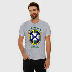 Футболка slim-fit Brasil CBF, цвет: меланж — фото 2