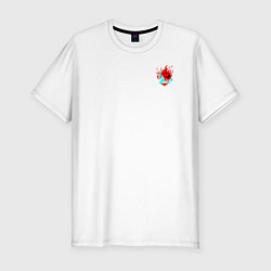 Футболка slim-fit Лого Самурай из Киберпанка 2077, цвет: белый