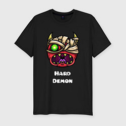 Футболка slim-fit Geometry Dash hard demon, цвет: черный