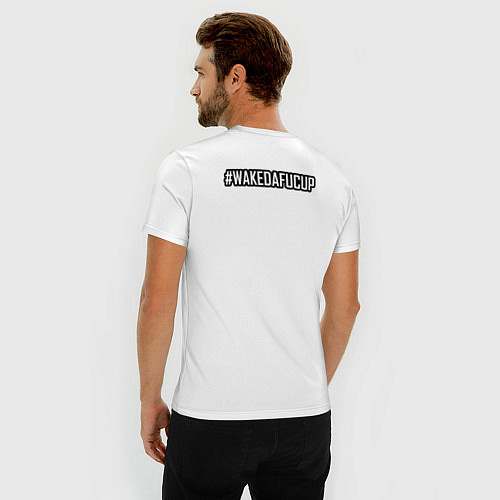 Мужская slim-футболка Onyx - black logo / Белый – фото 4