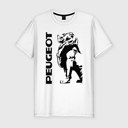 Футболка slim-fit Peugeot лев, цвет: белый