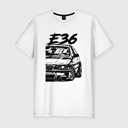 Футболка slim-fit BMW E36, цвет: белый