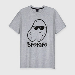 Футболка slim-fit Brotato art, цвет: меланж