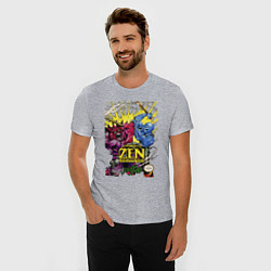 Футболка slim-fit Zen - intergalactic ninja, цвет: меланж — фото 2