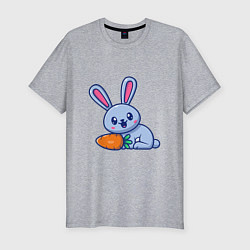 Футболка slim-fit Кролик и морковка, цвет: меланж