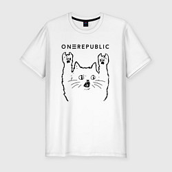 Футболка slim-fit OneRepublic - rock cat, цвет: белый