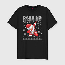 Футболка slim-fit Through the snow Santa dabbing, цвет: черный