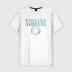 Футболка slim-fit Nirvana - смайлик, цвет: белый