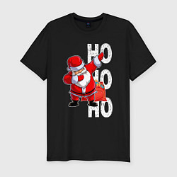 Футболка slim-fit Through the snow, Santa Claus, dabbing, цвет: черный