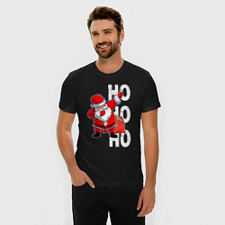 Футболка slim-fit Through the snow, Santa Claus, dabbing, цвет: черный — фото 2