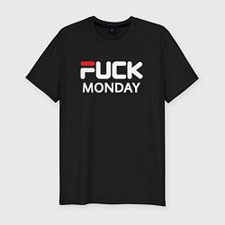 Футболка slim-fit Fuck monday, fila, anti-brand, цвет: черный