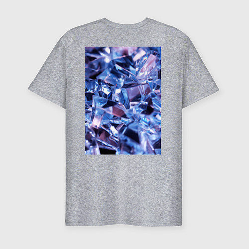 Мужская slim-футболка Кристаллы с двух сторон / Меланж – фото 2