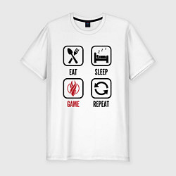 Футболка slim-fit Eat - sleep - Dead Space - repeat, цвет: белый