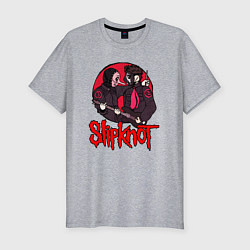 Футболка slim-fit Slipknot rock, цвет: меланж