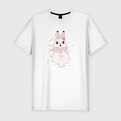 Футболка slim-fit Cute white rabbit, цвет: белый