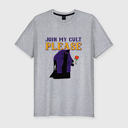 Футболка slim-fit Join my cult please, цвет: меланж