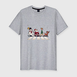 Футболка slim-fit Beatles Christmas, цвет: меланж