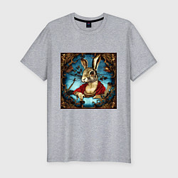 Футболка slim-fit Крольчиха Да Винчи, цвет: меланж