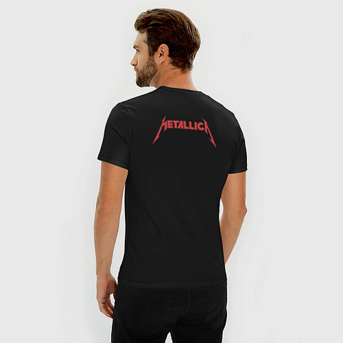 Мужская slim-футболка Metallica skull / Черный – фото 4