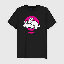 Футболка slim-fit Кролики 2023, цвет: черный