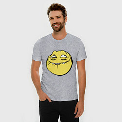 Футболка slim-fit Smiley trollface, цвет: меланж — фото 2