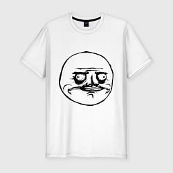 Футболка slim-fit Me Gusta - trollface, цвет: белый