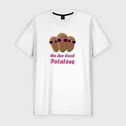 Футболка slim-fit We are cool potatoes, цвет: белый