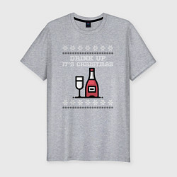Футболка slim-fit Drink up its Christmas, цвет: меланж