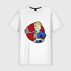 Мужская slim-футболка Vault boy - skeleton