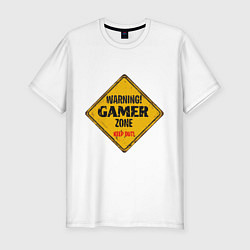 Футболка slim-fit Gamer zone - keep out, цвет: белый