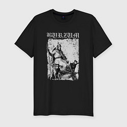 Футболка slim-fit Burzum скандинавский бог Один с волками и вороном, цвет: черный