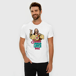 Футболка slim-fit Jesus Christ love u, цвет: белый — фото 2