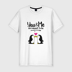 Футболка slim-fit You me are meant to be, цвет: белый